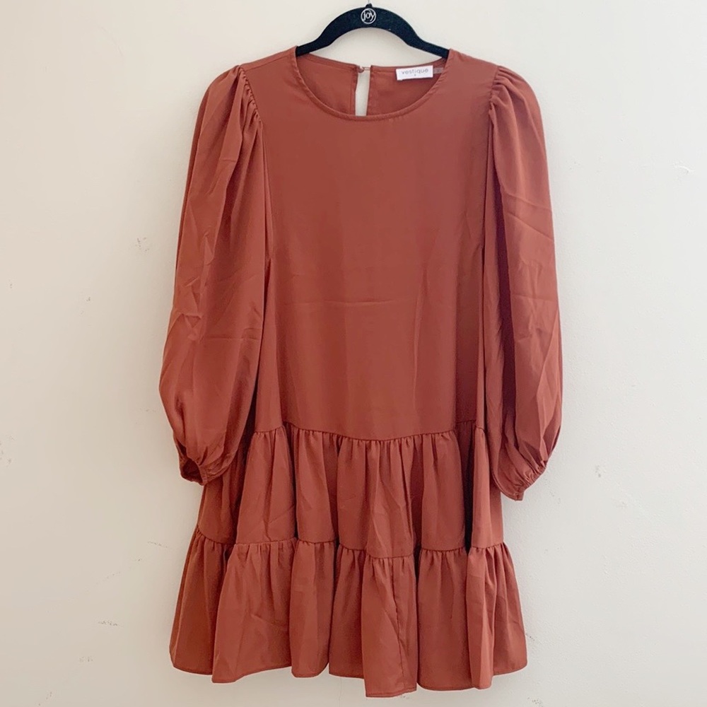 Vestique | Long Sleeve Tiered Dress